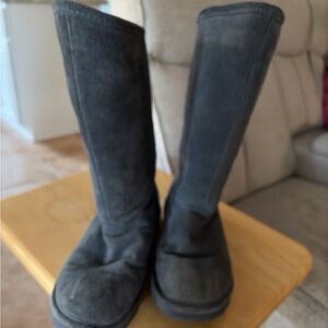 BearPaw Gray Suede Knee-High Boots